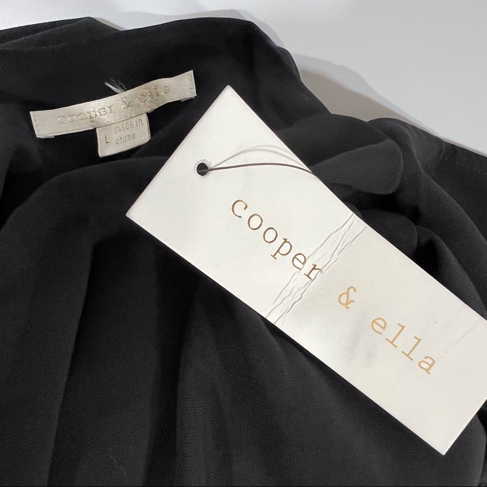 Cooper & Ella Black Cold-Shoulder Blouse Top NWT - Picture 2 of 5